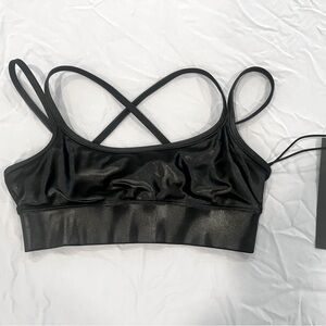 Noli Yoga “Liquid” Black Sports Bra Sz S NWT